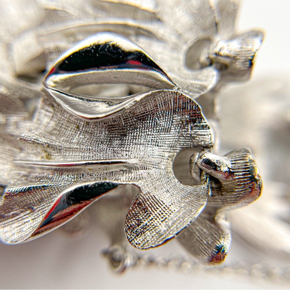 Rare Francois of Coro Silver Toned Vintage Mid-Century Leaf Bracelet - Picture 4 of 9